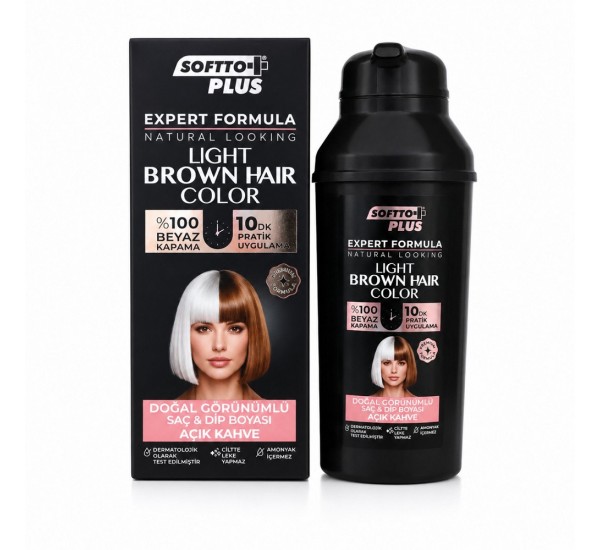 Боя за коса светло кестенява коса за жени SOFTTO PLUS EXPERT WOMAN LIGHT BROWN 400ml